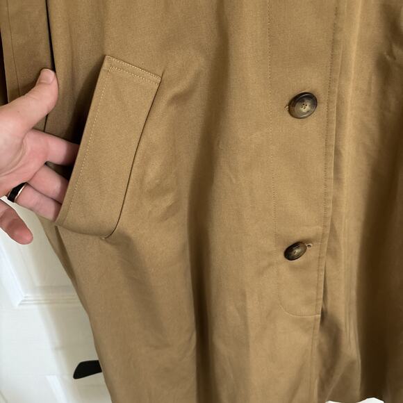 Sezane Clyde Trench Coat Button Up Camel Brown Women Sz 38 US 6 Plaid Lined - Picture 4 of 14